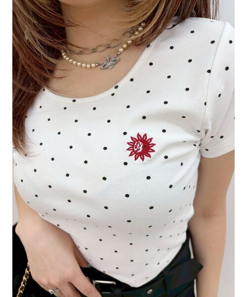 EVRIS(エヴリス)の「ドットSUNNYショートTシャツ(Tシャツ/カットソー・レディース・ブラック/ピンク/ホワイト・FREE)」の22枚目の写真