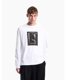【エンポリオ アルマーニ】CAPSULE SIGNATURE Tシャツ 長袖 フォトグラフィックプリント＆刺繍
