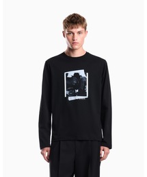 【エンポリオ アルマーニ】フォトプリント ジャージートップス Tシャツ Signature Capsule
