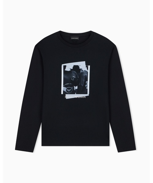 EMPORIO ARMANI(エンポリオアルマーニ)の「【エンポリオ アルマーニ】CAPSULE SIGNATURE Tシャツ 長袖 フォトグラフィックプリント&刺繍(Tシャツ/カットソー・メンズ・ホワイト/ブラック・MEDIUM/X-SMALL/LARGE/X-LARGE/SMALL)」の3枚目の写真