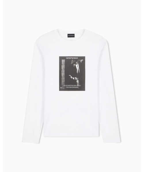 EMPORIO ARMANI(エンポリオアルマーニ)の「【エンポリオ アルマーニ】CAPSULE SIGNATURE Tシャツ 長袖 フォトグラフィックプリント&刺繍(Tシャツ/カットソー・メンズ・ホワイト/ブラック・MEDIUM/X-SMALL/LARGE/X-LARGE/SMALL)」の8枚目の写真