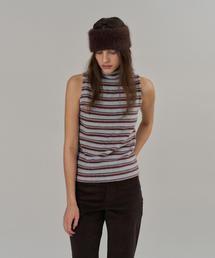 Winter Turtle Sleeveless T_Stripe blue