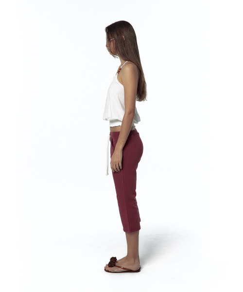 KASHIKO（カシコ）の「Low-Slung Capri Pants Wine（スウェットパンツ・レディース・その他・MEDIUM/SMALL）」の4枚目の写真
