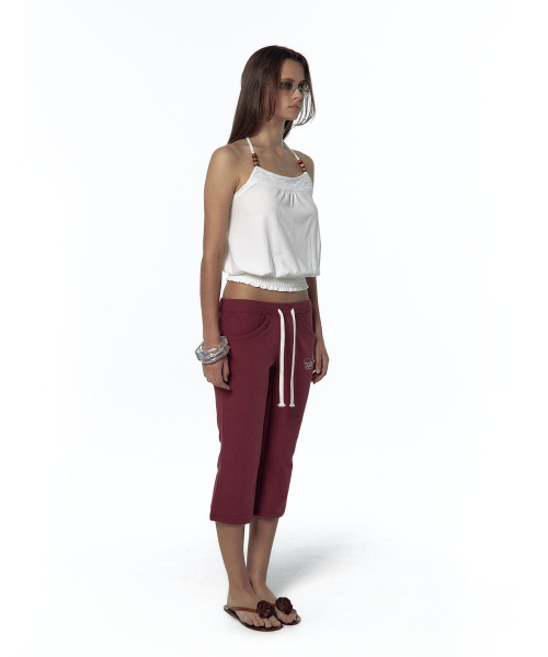 KASHIKO（カシコ）の「Low-Slung Capri Pants Wine（スウェットパンツ・レディース・その他・MEDIUM/SMALL）」の7枚目の写真
