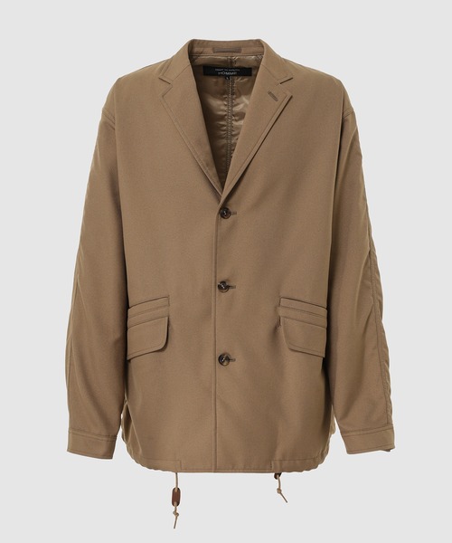 COMME des GARCONS HOMME(コム デ ギャルソン・オム)の「POLYESTER TWILL JACKET(テーラードジャケット・メンズ・ブラック/ベージュ・XS/S/M/L)」の1枚目の写真