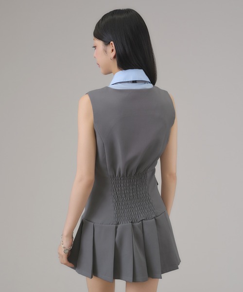 apres jour mignon(アプレジュールミニョン)の「【aresjour mignon×Shionコラボ】タイシャツレイヤードワンピース(ワンピース・レディース・ネイビー/アイボリー/グレー・フリー/LARGE)」の16枚目の写真