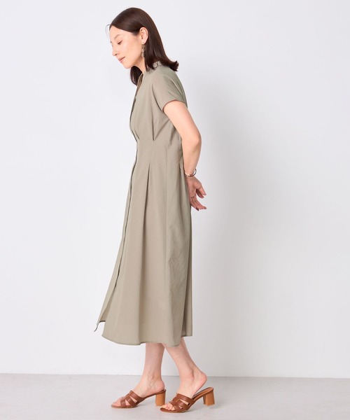 GALLORIA(ギャローリア)の「【接触冷感・ウォッシャブル】前開きワンピ(ペチコート付)(ワンピース・レディース・ベージュ/ネイビー・S/L/LL/M)」の4枚目の写真