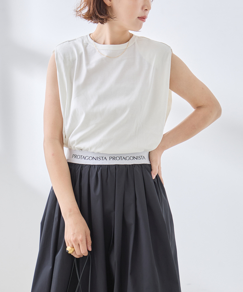 journal standard L'essage(ジャーナルスタンダードレサージュ)の「ショルダーパッドタンクトップ(タンクトップ・レディース・レッド/ブラック/ホワイト・FREE)」の2枚目の写真