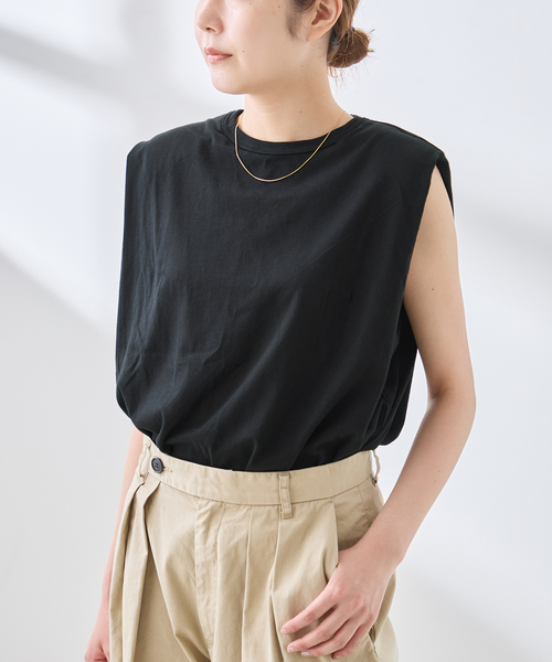 journal standard L'essage(ジャーナルスタンダードレサージュ)の「ショルダーパッドタンクトップ(タンクトップ・レディース・レッド/ブラック/ホワイト・FREE)」の1枚目の写真