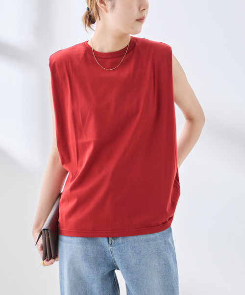 journal standard L'essage(ジャーナルスタンダードレサージュ)の「ショルダーパッドタンクトップ(タンクトップ・レディース・レッド/ブラック/ホワイト・FREE)」の16枚目の写真