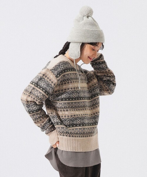 BEAMS BOY(ビームスボーイ)の「フェアアイル プルオーバー ニット(ニット/セーター・レディース・グレー/ベージュ・1/2)」の11枚目の写真