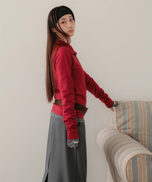 miette(ミエット)の「ハイネックヘンリーニットトップス(ニット/セーター・レディース・グレー/パープル/レッド・FREE)」の18枚目の写真