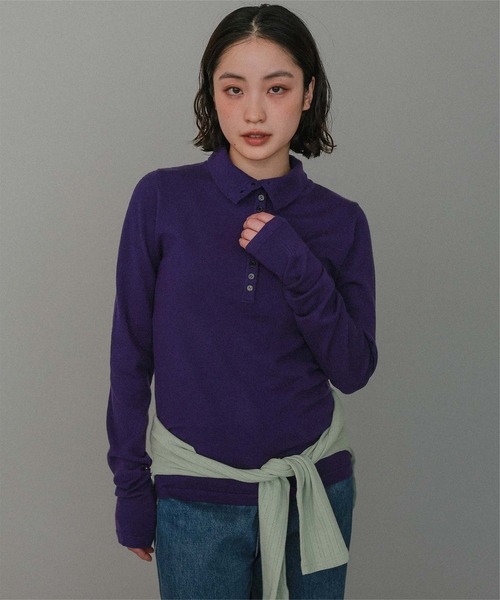 miette(ミエット)の「ハイネックヘンリーニットトップス(ニット/セーター・レディース・グレー/パープル/レッド・FREE)」の15枚目の写真