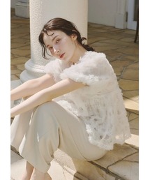 NOTREemor（ノートルエモア）の「flower motif puff sleeve tops（Tシャツ/カットソー）」