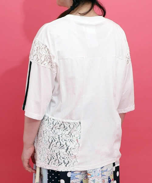 ScoLar（スカラー）の「162704：パステル調サングラスガール柄 異素材切替プルオーバー（Tシャツ/カットソー・レディース・ブラウン/ブラック/オフホワイト・M）」の17枚目の写真