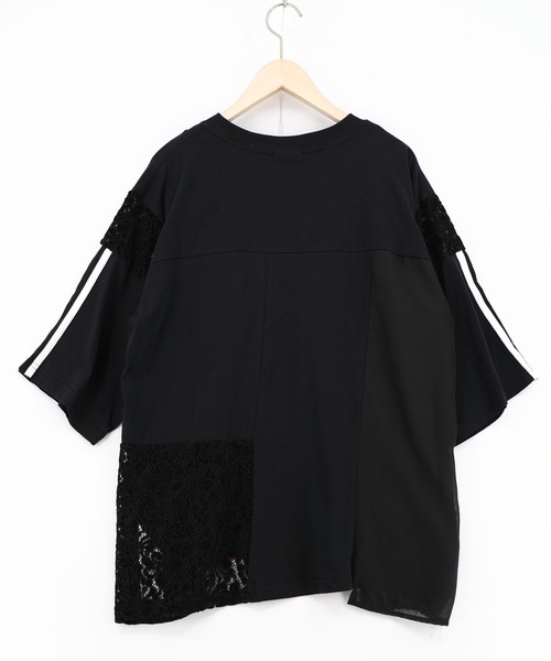 ScoLar（スカラー）の「162704：パステル調サングラスガール柄 異素材切替プルオーバー（Tシャツ/カットソー・レディース・ブラウン/ブラック/オフホワイト・M）」の21枚目の写真