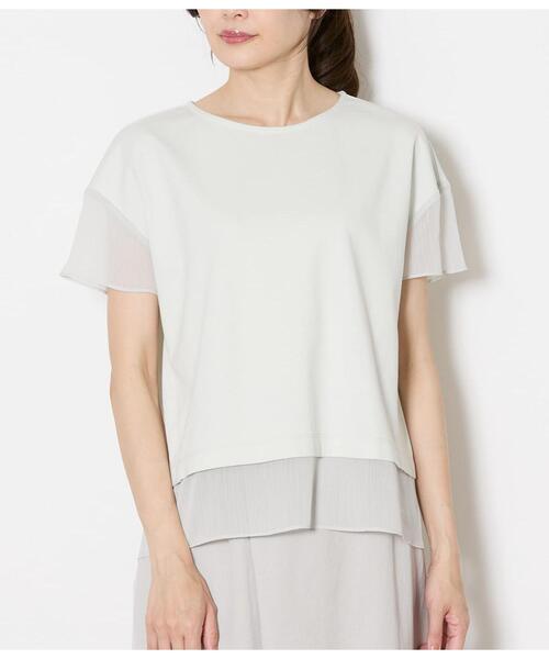 NEWYORKER(ニューヨーカー)の「袖切替えカットソープルオーバー レディース 遮熱(Tシャツ/カットソー・レディース・ラベンダー/ライトグレー・LARGE/MEDIUM)」の10枚目の写真