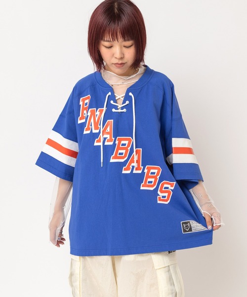 RNA（アールエヌエー）の「M2746 ミニスタッズメッシュロンT（Tシャツ/カットソー・レディース・ホワイト/ブラック/ピンク・MEDIUM）」の7枚目の写真