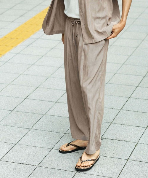 BAYFLOW（ベイフロー）の「【接触冷感】クールヘザーブラッシュパンツ［セットアップ可］（その他パンツ・メンズ・ブラウン系その他/ネイビー・MEDIUM/LARGE）」の2枚目の写真