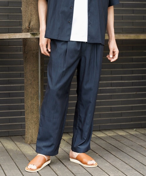 BAYFLOW（ベイフロー）の「【接触冷感】クールヘザーブラッシュパンツ［セットアップ可］（その他パンツ・メンズ・ブラウン系その他/ネイビー・MEDIUM/LARGE）」の9枚目の写真