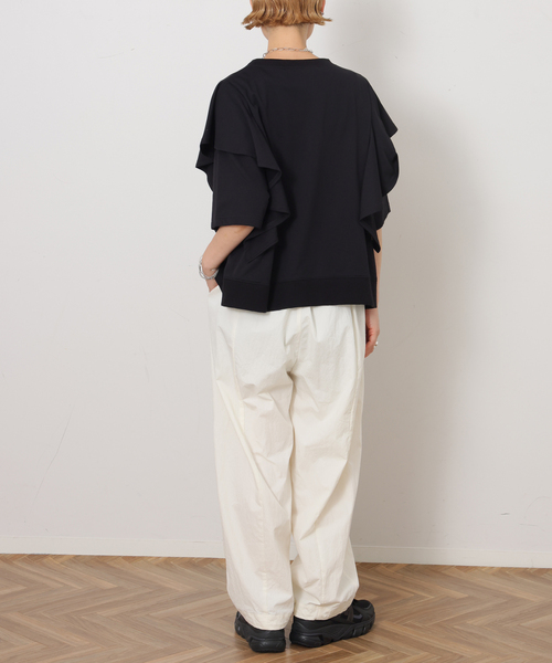 JOURNAL STANDARD LUXE(ジャーナルスタンダード ラックス)の「ウェザークロス タックシームパンツ(その他パンツ・レディース・ホワイト×ホワイト/ネイビー・FREE)」の6枚目の写真