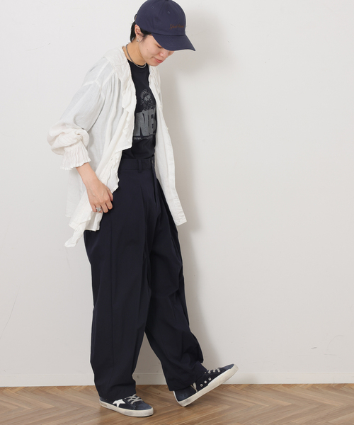 JOURNAL STANDARD LUXE(ジャーナルスタンダード ラックス)の「ウェザークロス タックシームパンツ(その他パンツ・レディース・ホワイト×ホワイト/ネイビー・FREE)」の7枚目の写真