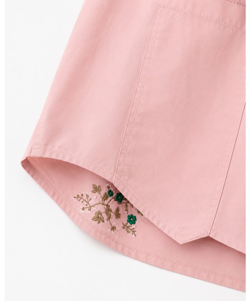 KONVINI（コンビニ）の「【KONVINI select】ボタニカル刺繍ワイドクロップドドルマンシャツ　ショートシャツ（シャツ/ブラウス・レディース・ピンク/グレー/ホワイト・FREE）」の13枚目の写真