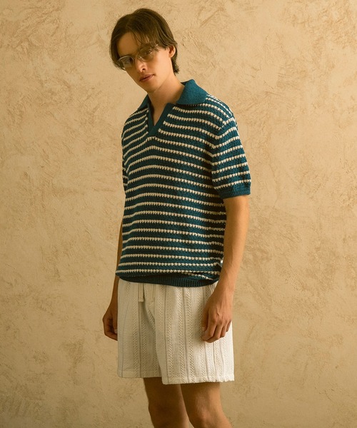 CIRCLEE(サークリー)の「CIRCLEE(サークリー)ボーダーニットポロ(ポロシャツ・メンズ・ネイビー・XL/L/M)」の13枚目の写真