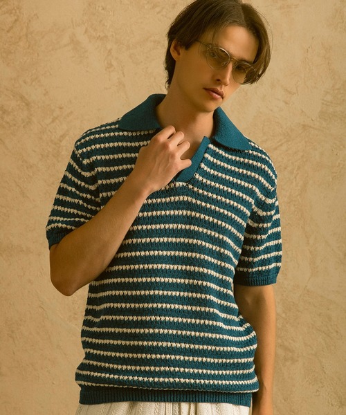 CIRCLEE(サークリー)の「CIRCLEE(サークリー)ボーダーニットポロ(ポロシャツ・メンズ・ネイビー・XL/L/M)」の15枚目の写真