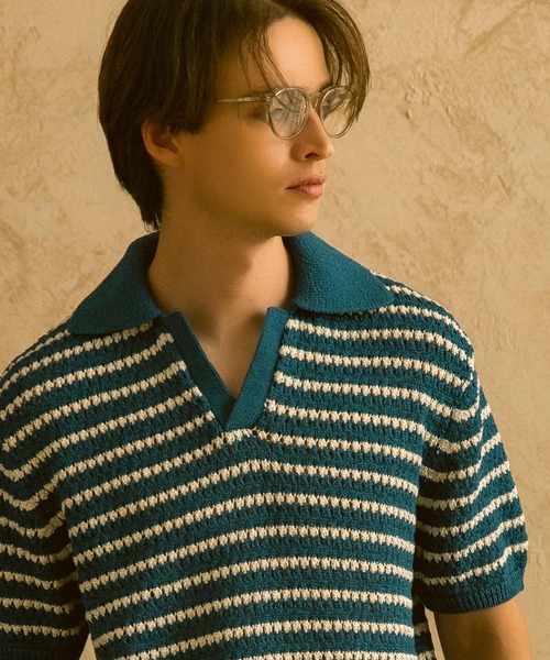 CIRCLEE(サークリー)の「CIRCLEE(サークリー)ボーダーニットポロ(ポロシャツ・メンズ・ネイビー・XL/L/M)」の16枚目の写真