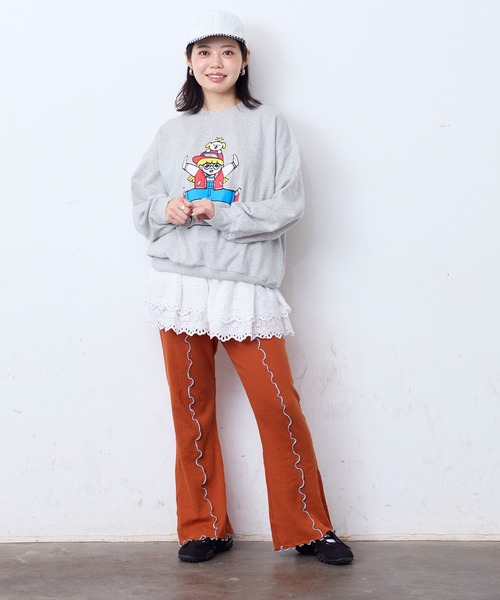 MARKEY'S(マーキーズ)の「【別注】YUKI HORIMOTO funnyスウェット/おとな(スウェット・レディース・パープル/ホワイト系その他/チャコール・160cm)」の4枚目の写真