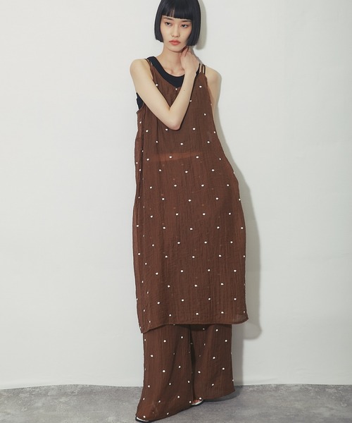 ANOTHER S（アナザーエス）の「ドット花柄刺繍パンツ（その他パンツ・レディース・アイボリー系1/ブラウン系1/ブラック系1/ブラック系2/ブラウン系2/アイボリー系2・M）」の19枚目の写真