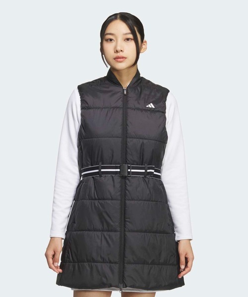 adidas(アディダス)の「WIND. RDY中わた入りベストロング丈【adidas Golf/アディダスゴルフ】(ブルゾン・レディース・ブラック・SMALL/X-LARGE/MEDIUM/LARGE/XX-LARGE)」の1枚目の写真
