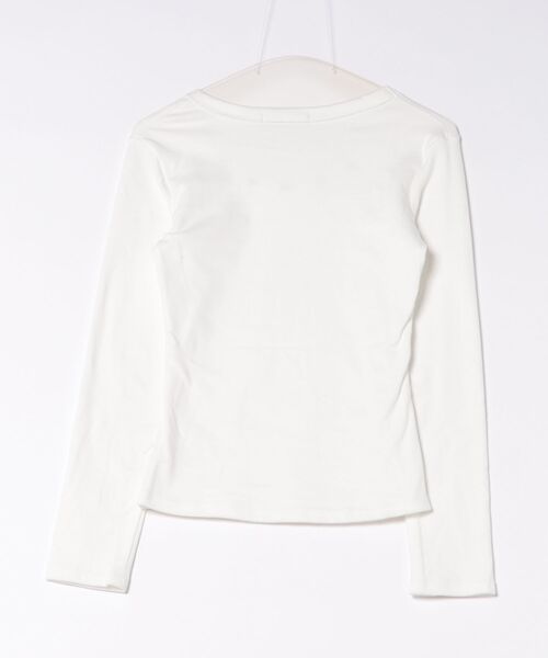 Ritzy(リッツィー)の「ネックスタッズ Uネック リブ長袖カットソー トップス(Tシャツ/カットソー・レディース・ホワイト/ブラック/グレー・M/L)」の15枚目の写真