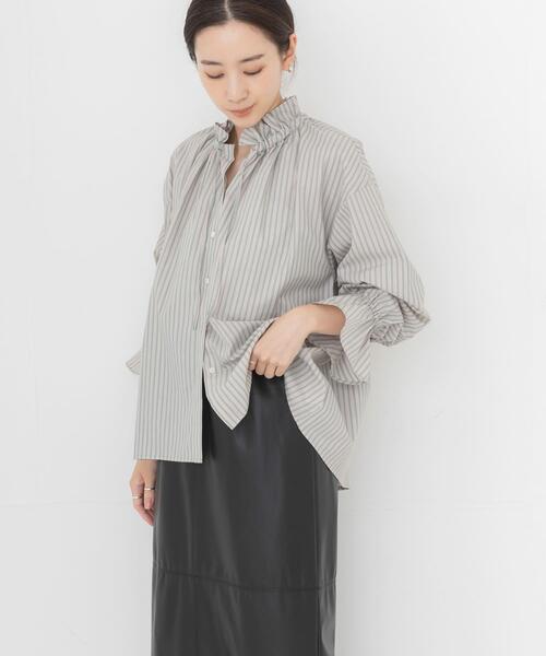 URBAN RESEARCH(アーバンリサーチ)の「フリルギャザーブラウス(シャツ/ブラウス・レディース・ブルー系その他/オフホワイト/グリーン系その他・FREE)」の15枚目の写真