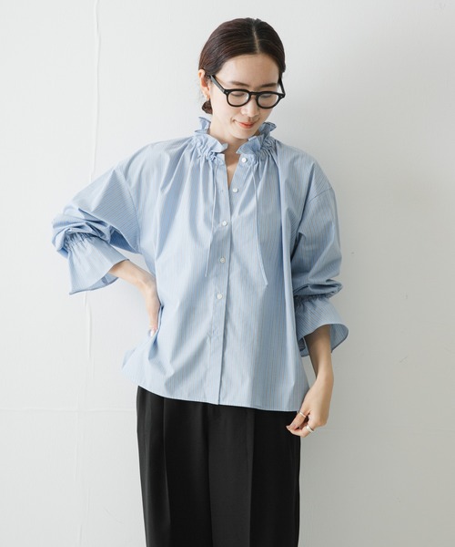 URBAN RESEARCH(アーバンリサーチ)の「フリルギャザーブラウス(シャツ/ブラウス・レディース・ブルー系その他/オフホワイト/グリーン系その他・FREE)」の15枚目の写真