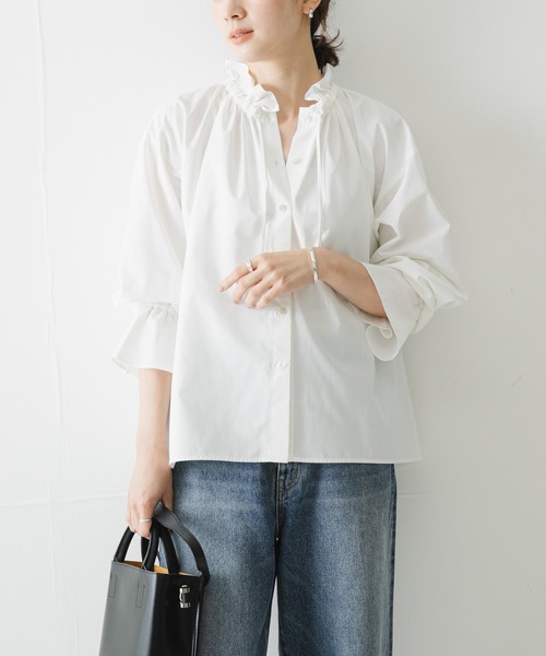 URBAN RESEARCH(アーバンリサーチ)の「フリルギャザーブラウス(シャツ/ブラウス・レディース・ブルー系その他/オフホワイト/グリーン系その他・FREE)」の17枚目の写真