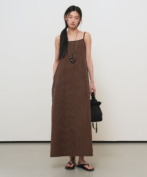 GENERAL IDEA(ジェネラルアイデア)の「【GENERAL IDEA】チェック柄ロングワンピース / CHECKED LONG DRESS(ワンピース・レディース・スカイブルー/ダークブラウン/グリーン・L/M/S)」の20枚目の写真