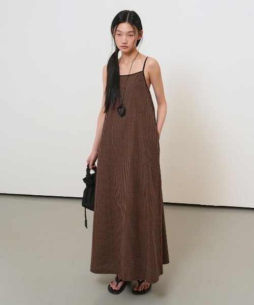 GENERAL IDEA(ジェネラルアイデア)の「【GENERAL IDEA】チェック柄ロングワンピース / CHECKED LONG DRESS(ワンピース・レディース・スカイブルー/ダークブラウン/グリーン・L/M/S)」の21枚目の写真