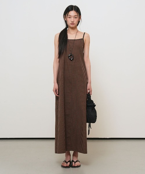 GENERAL IDEA(ジェネラルアイデア)の「【GENERAL IDEA】チェック柄ロングワンピース / CHECKED LONG DRESS(ワンピース・レディース・スカイブルー/ダークブラウン/グリーン・L/M/S)」の22枚目の写真