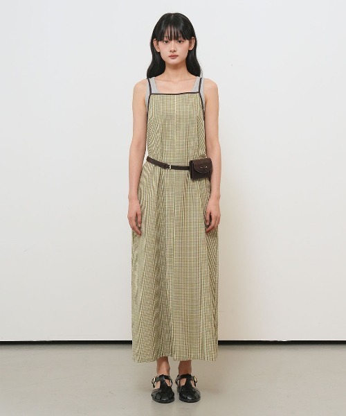 GENERAL IDEA(ジェネラルアイデア)の「【GENERAL IDEA】チェック柄ロングワンピース / CHECKED LONG DRESS(ワンピース・レディース・スカイブルー/ダークブラウン/グリーン・L/M/S)」の18枚目の写真