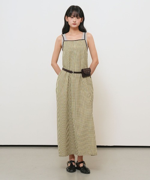 GENERAL IDEA(ジェネラルアイデア)の「【GENERAL IDEA】チェック柄ロングワンピース / CHECKED LONG DRESS(ワンピース・レディース・スカイブルー/ダークブラウン/グリーン・L/M/S)」の16枚目の写真