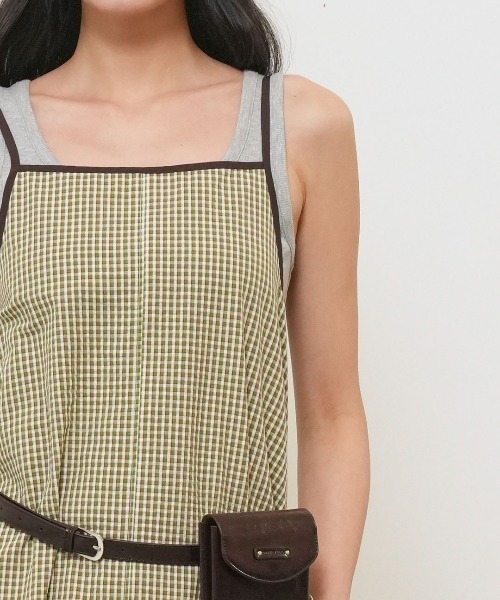 GENERAL IDEA(ジェネラルアイデア)の「【GENERAL IDEA】チェック柄ロングワンピース / CHECKED LONG DRESS(ワンピース・レディース・スカイブルー/ダークブラウン/グリーン・L/M/S)」の8枚目の写真