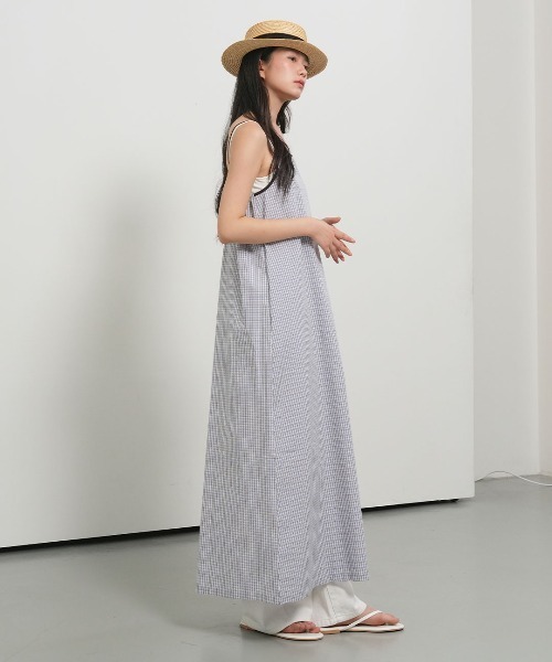 GENERAL IDEA(ジェネラルアイデア)の「【GENERAL IDEA】チェック柄ロングワンピース / CHECKED LONG DRESS(ワンピース・レディース・スカイブルー/ダークブラウン/グリーン・L/M/S)」の12枚目の写真