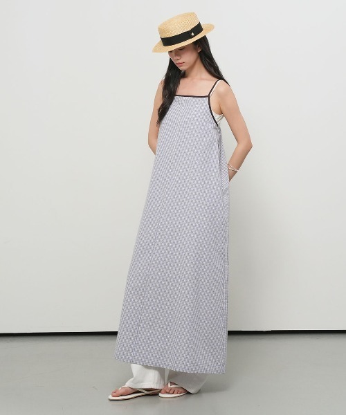 GENERAL IDEA(ジェネラルアイデア)の「【GENERAL IDEA】チェック柄ロングワンピース / CHECKED LONG DRESS(ワンピース・レディース・スカイブルー/ダークブラウン/グリーン・L/M/S)」の11枚目の写真