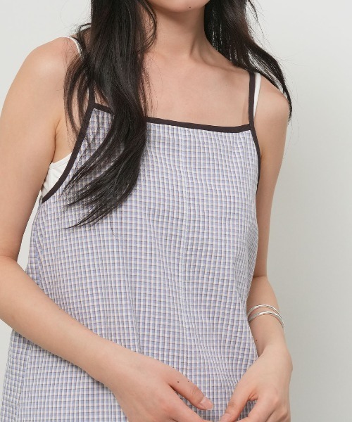 GENERAL IDEA(ジェネラルアイデア)の「【GENERAL IDEA】チェック柄ロングワンピース / CHECKED LONG DRESS(ワンピース・レディース・スカイブルー/ダークブラウン/グリーン・L/M/S)」の5枚目の写真