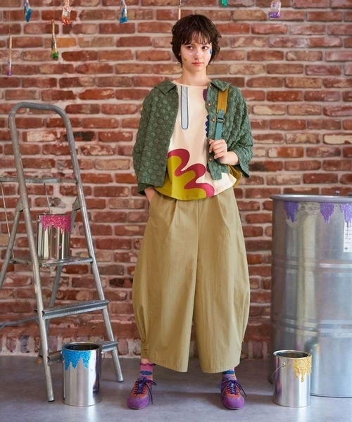 Jocomomola（ホコモモラ）の「ツイルワイドパンツ（その他パンツ・レディース・ベージュ/ブルー・40）」の21枚目の写真