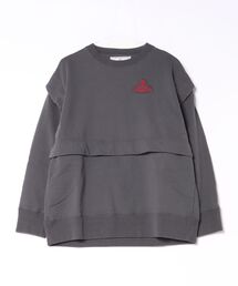 ｵｰｶﾞﾆｯｸBD天竺ﾄﾘﾌﾟﾙﾚｲﾔｰｵｰﾌﾞﾎﾞｰｲｽﾞｼｮｰﾄ丈Tｼｬﾂ（Tシャツ/カットソー
