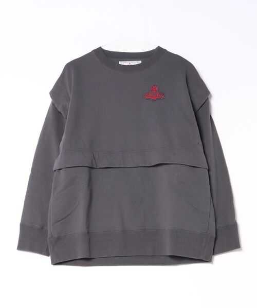 Vivienne Westwood(ヴィヴィアンウエストウッド)の「ディタッチャブルフェルパプルオーバー(Tシャツ/カットソー・レディース・ブラック/チャコールグレー・FREE)」の1枚目の写真