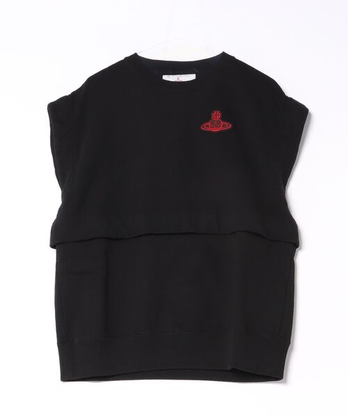 Vivienne Westwood(ヴィヴィアンウエストウッド)の「ディタッチャブルフェルパプルオーバー(Tシャツ/カットソー・レディース・ブラック/チャコールグレー・FREE)」の4枚目の写真